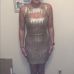 B.  Darlin gold cocktail dress